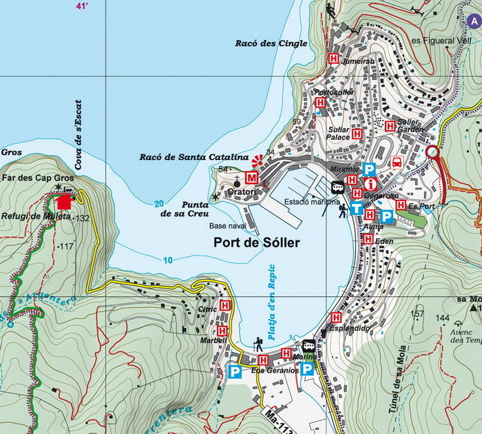 tourist map of soller